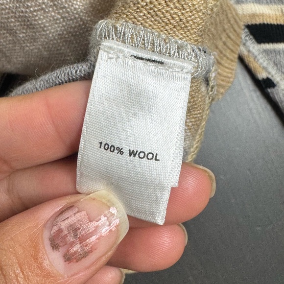 St. John Tan Wool Zip Up Sweater Cardigan - Picture 6 of 10